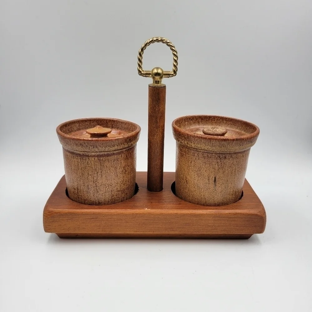 Vintage Cape Craft Pine Condiment Set